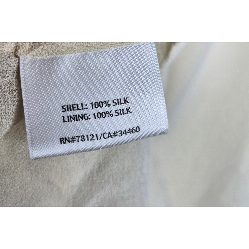 Eileen Fisher 100% Silk Smocked Cami Tank Top Small Cream Smocked R9GC-4 Lined - Picture 7 of 9